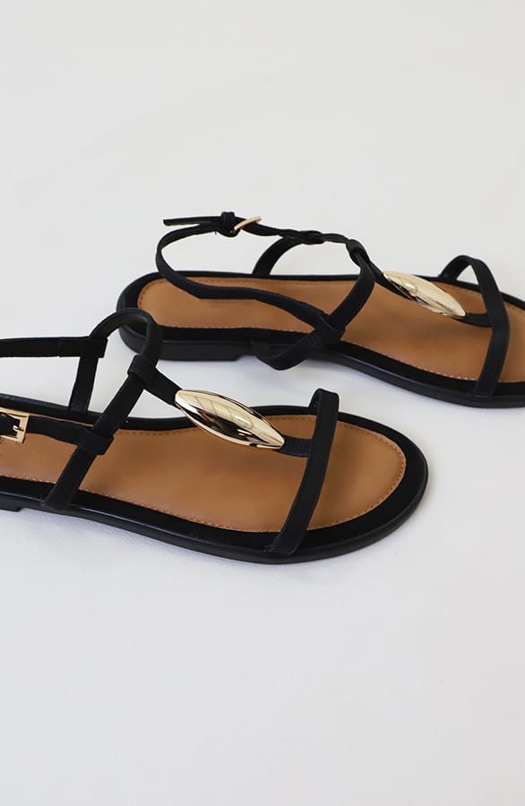 Classic Luxury T-Strap Sandals Black – schoenen — foto 4