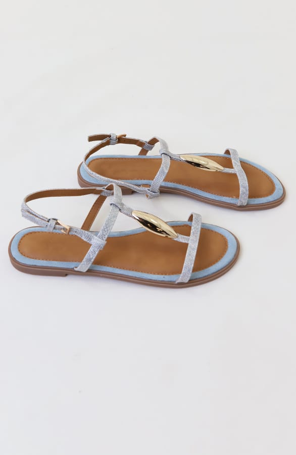 Classic Luxury T-Strap Sandals Blue – schoenen — foto 2