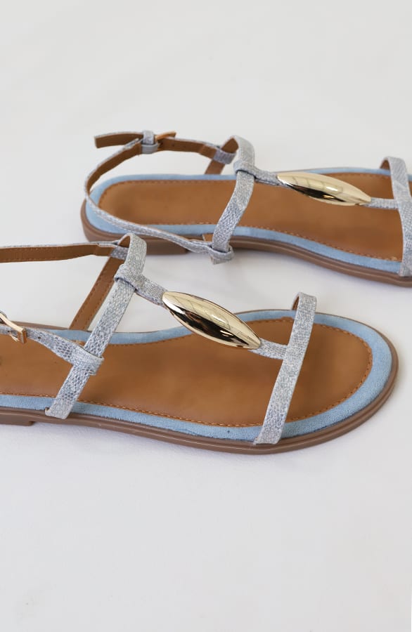 Classic Luxury T-Strap Sandals Blue – schoenen — foto 4