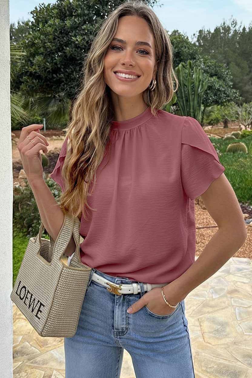 Col Neck Top Dust Roze – shirts & tops — foto 5