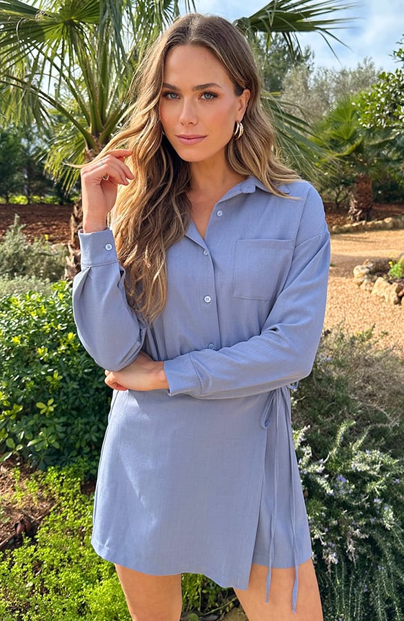 Comfort Wrap Playsuit Jeansblauw – jumpsuits & playsuits — foto 5