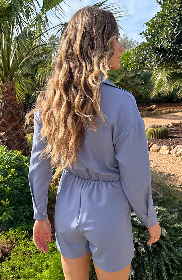 Comfort Wrap Playsuit Jeansblauw – jumpsuits & playsuits — foto 3