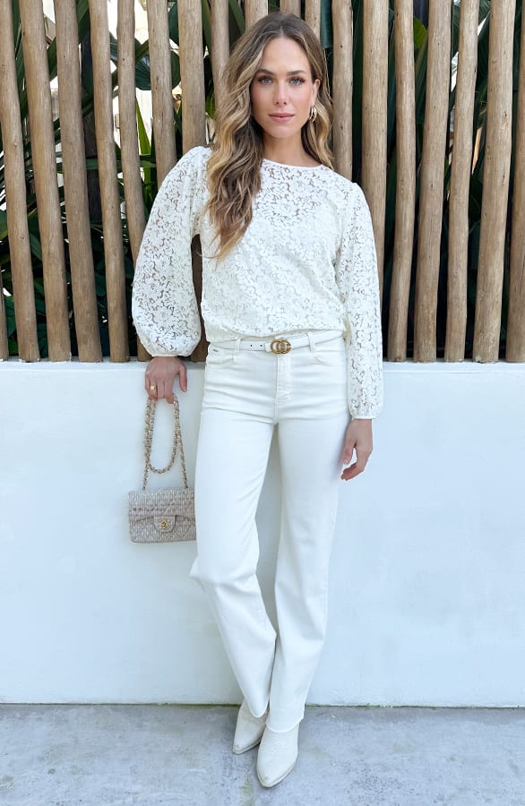 Elegance Lace Blouse Ecru – shirts & tops — foto 6