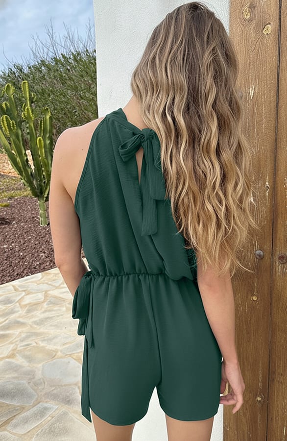Elfie Halter Playsuit Emerald – jumpsuits & playsuits — foto 3