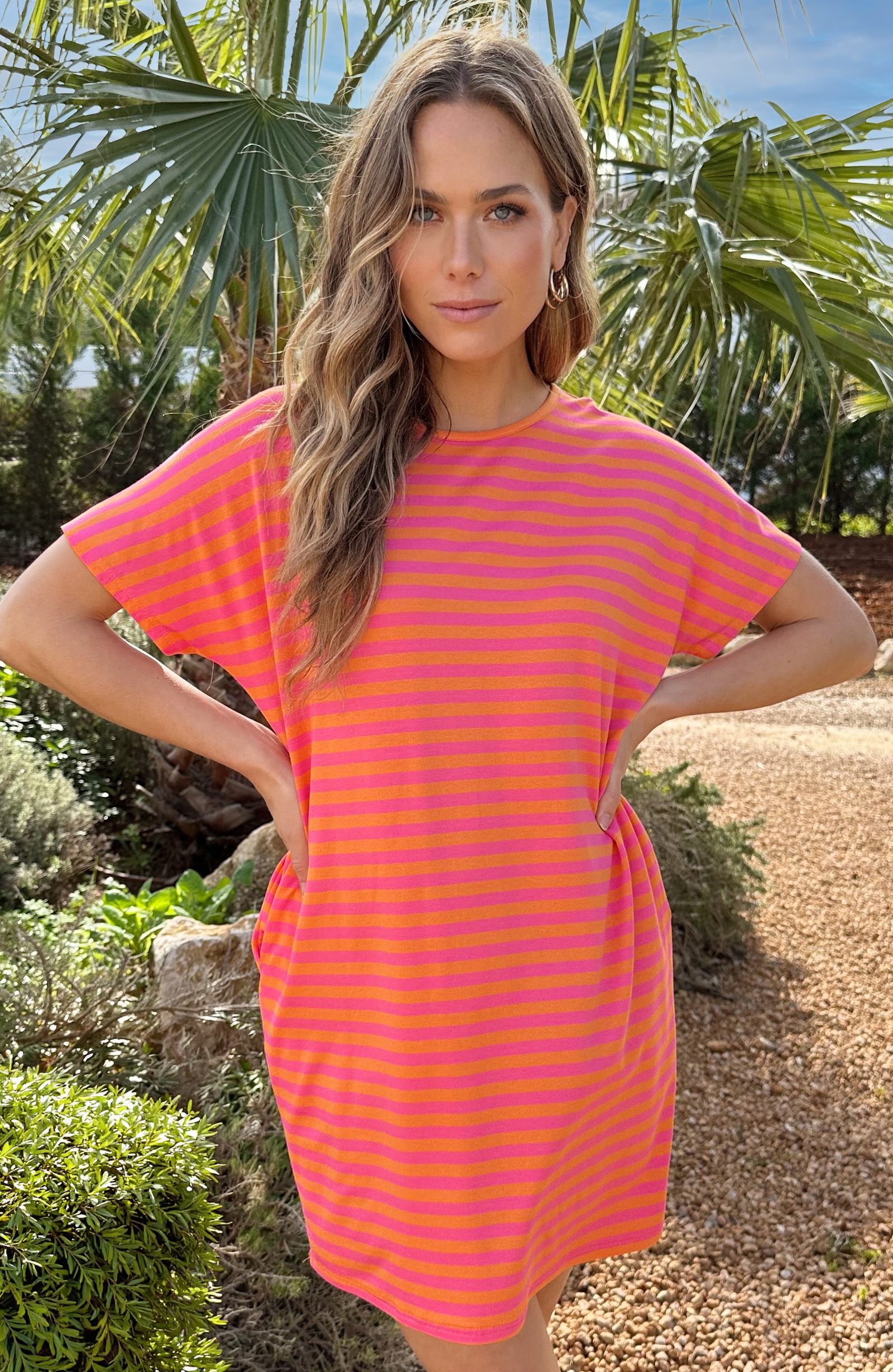 Everyday Stripe Tuniek Fuchsia Orange – alle jurkjes — foto 4