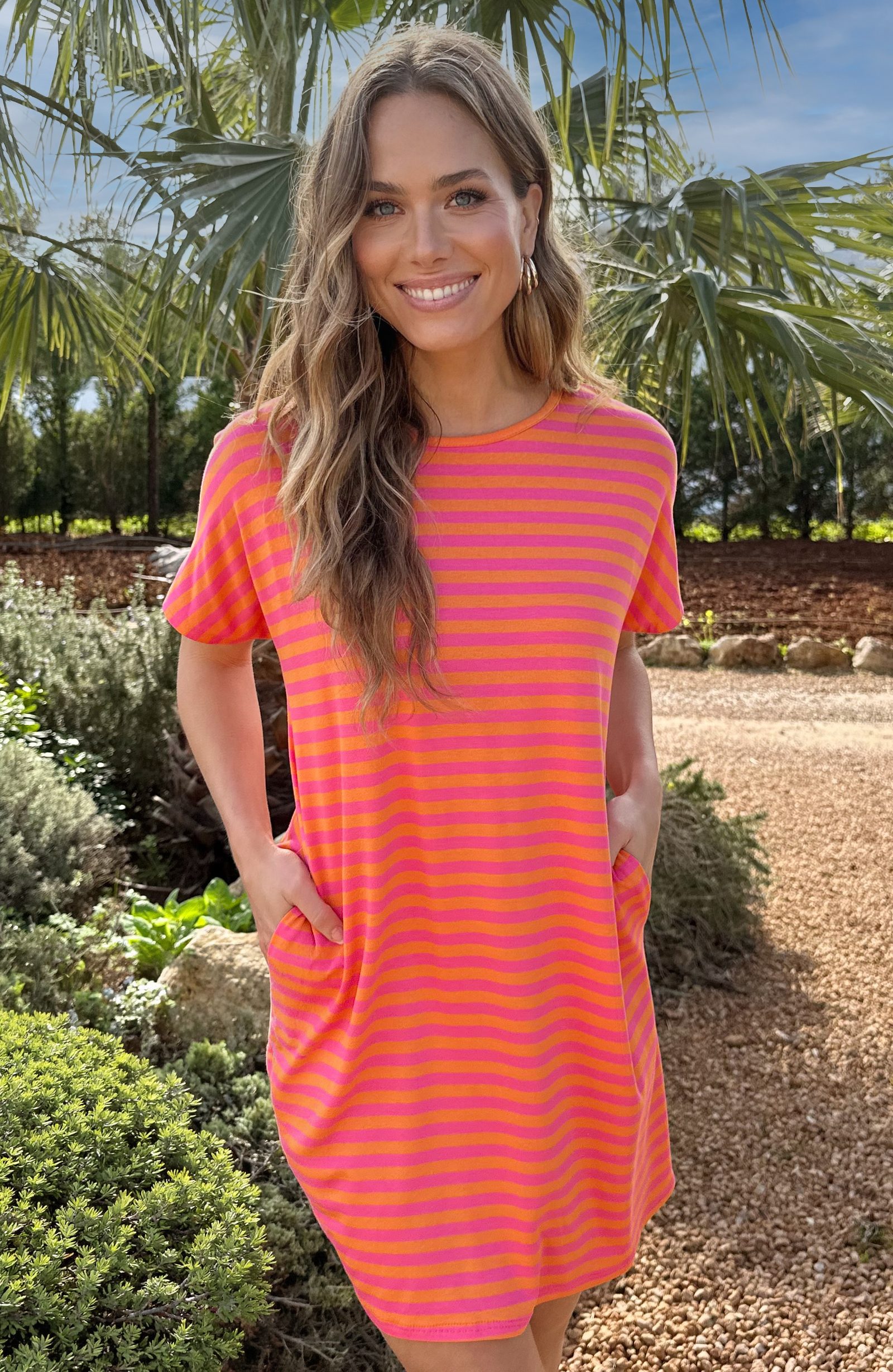 Everyday Stripe Tuniek Fuchsia Orange – alle jurkjes — foto 2