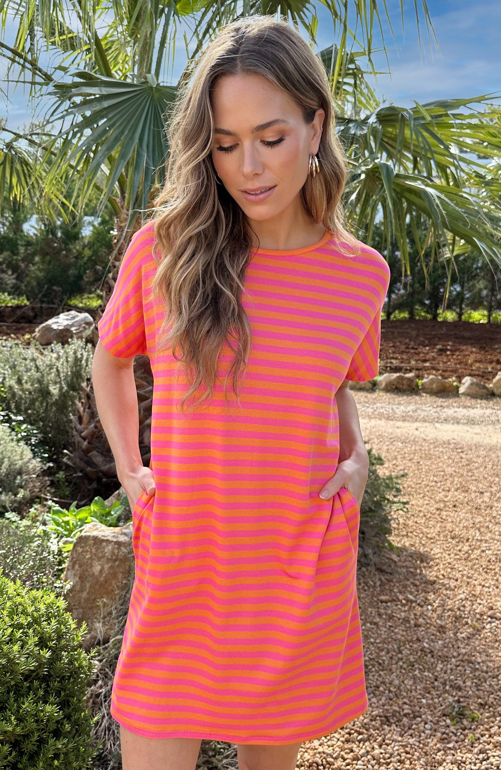 Everyday Stripe Tuniek Fuchsia Orange – alle jurkjes — foto 6
