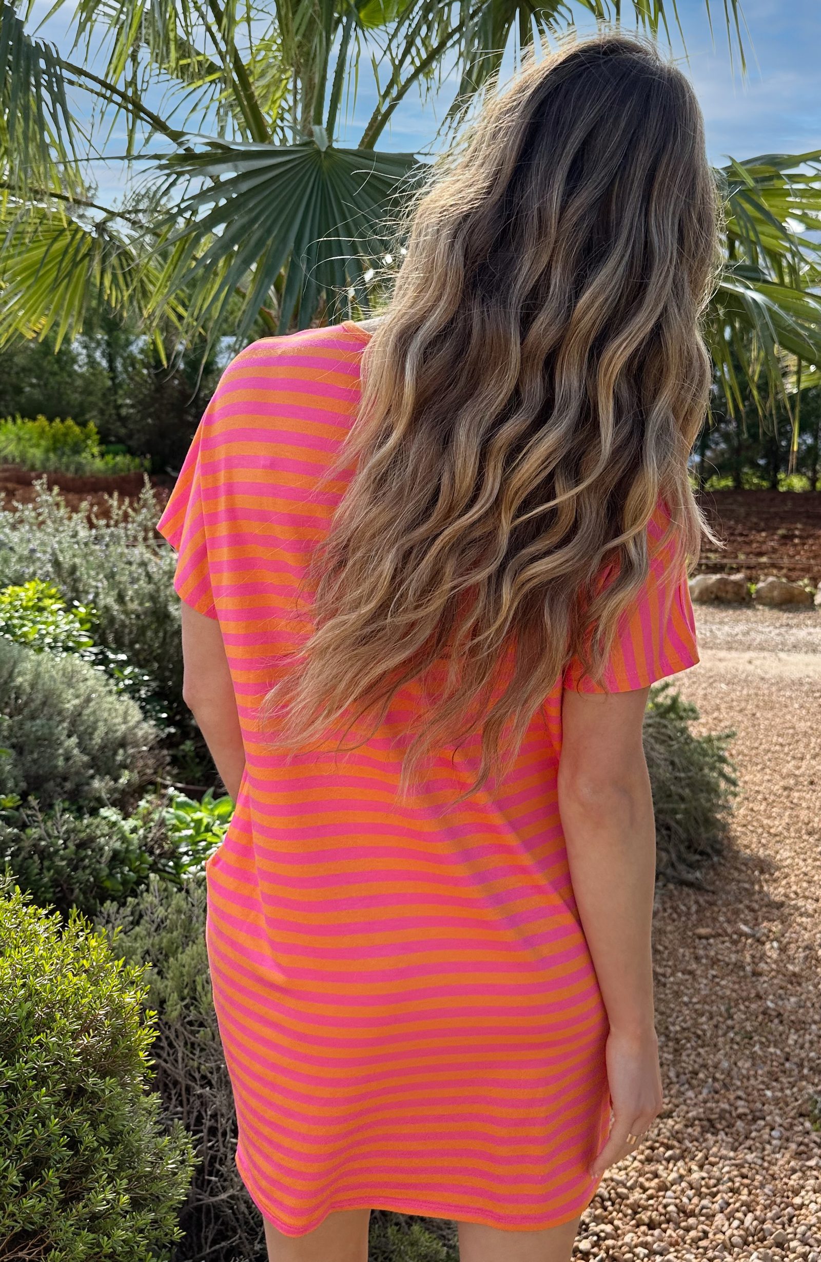 Everyday Stripe Tuniek Fuchsia Orange – alle jurkjes — foto 3