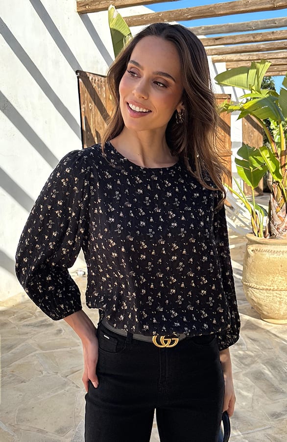 Fine Flower Luxury Top Zwart – shirts & tops — foto 4