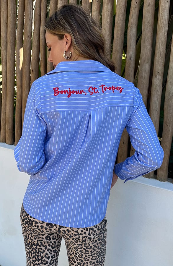 French Stripe Blouse Blauw – kleding — foto 3