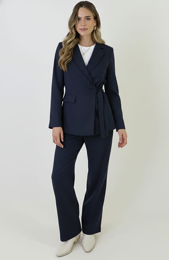 Getailleerde Striped Blazer Navy – vesten — foto 4