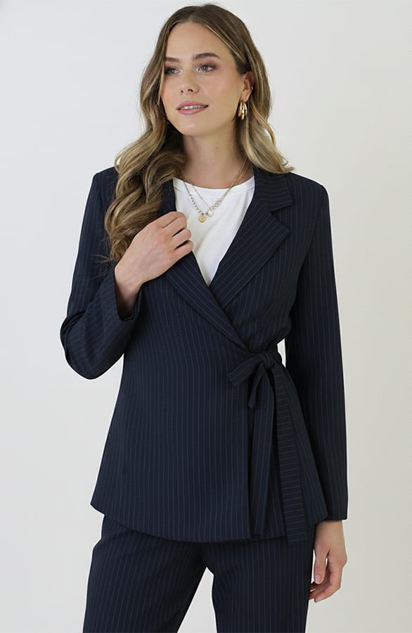 Getailleerde Striped Blazer Navy – vesten — foto 2
