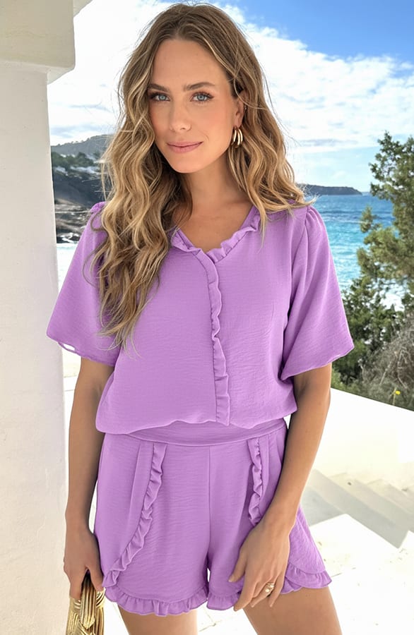 Maevy Ruffle Blouse Lila – shirts & tops — foto 4
