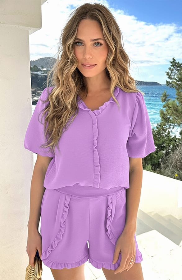 Maevy Ruffle Blouse Lila – shirts & tops — foto 5
