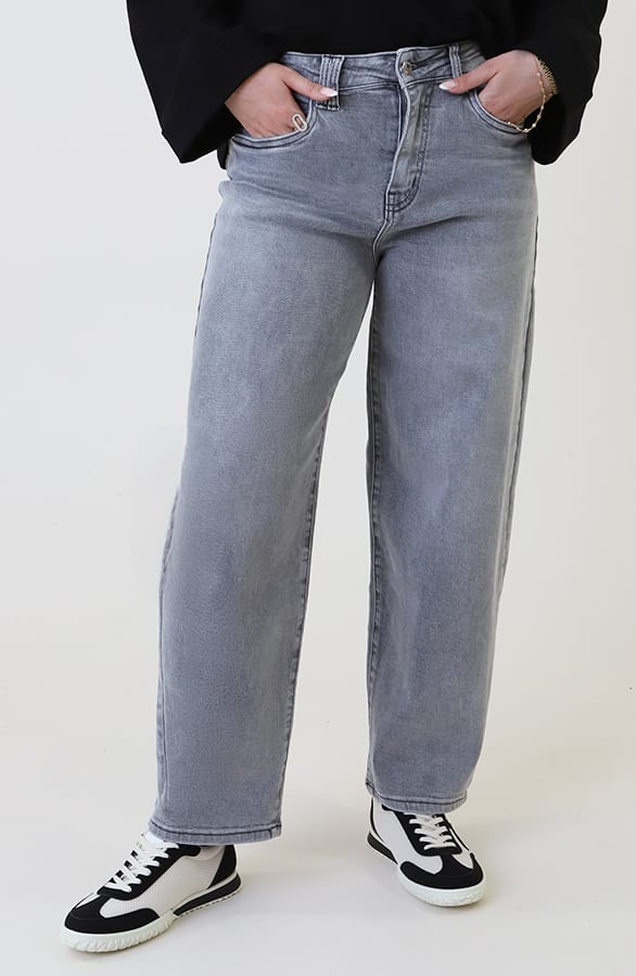 Mid Rise Barrel Jeans Grey — foto 5