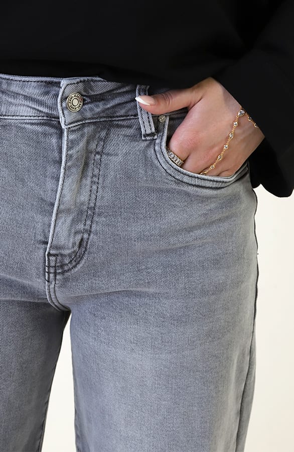 Mid Rise Barrel Jeans Grey — foto 8