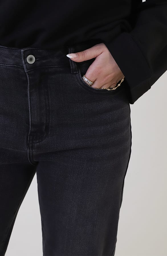 Mid Rise Barrel Jeans Washed Black — foto 8