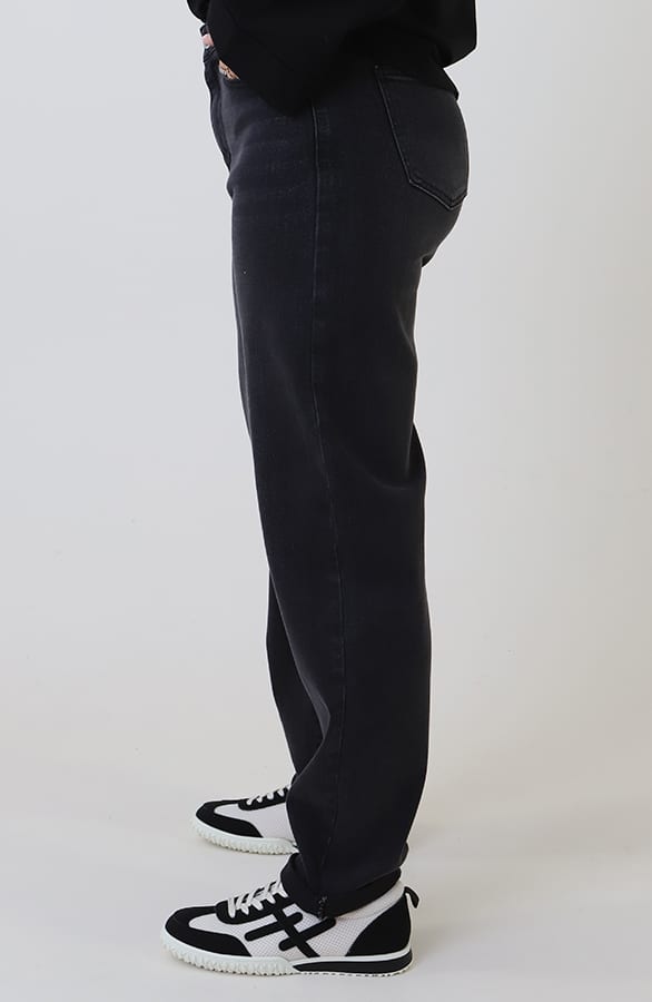 Mid Rise Barrel Jeans Washed Black — foto 7