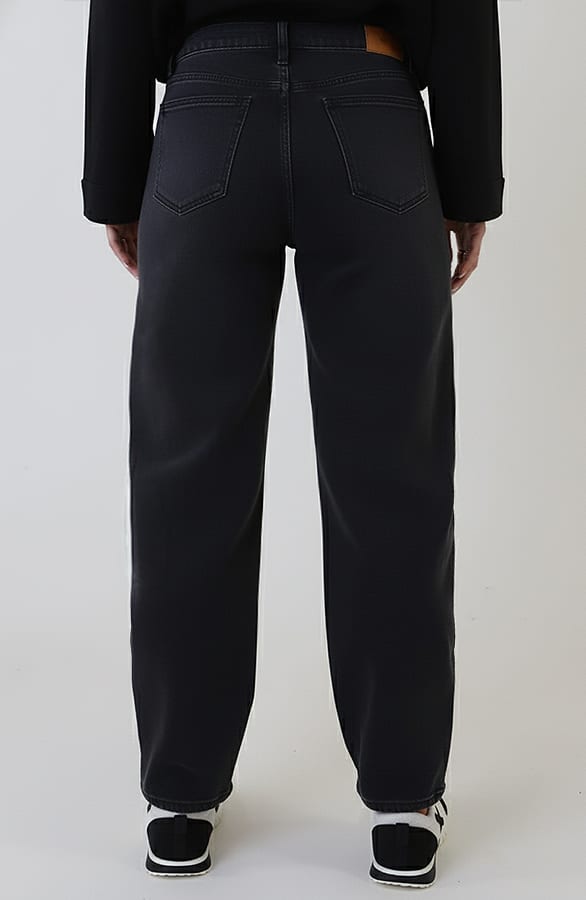 Mid Rise Barrel Jeans Washed Black — foto 9