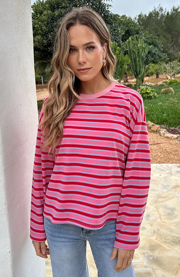 Oversized Gestreepte Katoenen Top Tricolore – shirts & tops — foto 6