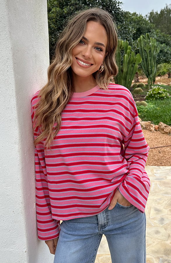 Oversized Gestreepte Katoenen Top Tricolore – shirts & tops — foto 2