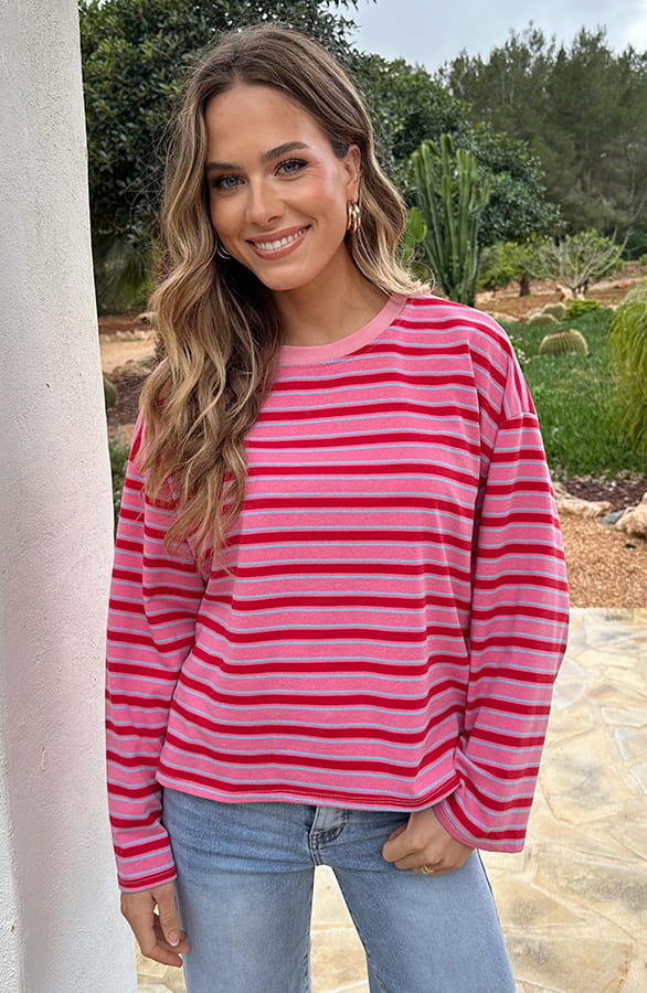 Oversized Gestreepte Katoenen Top Tricolore – shirts & tops — foto 4