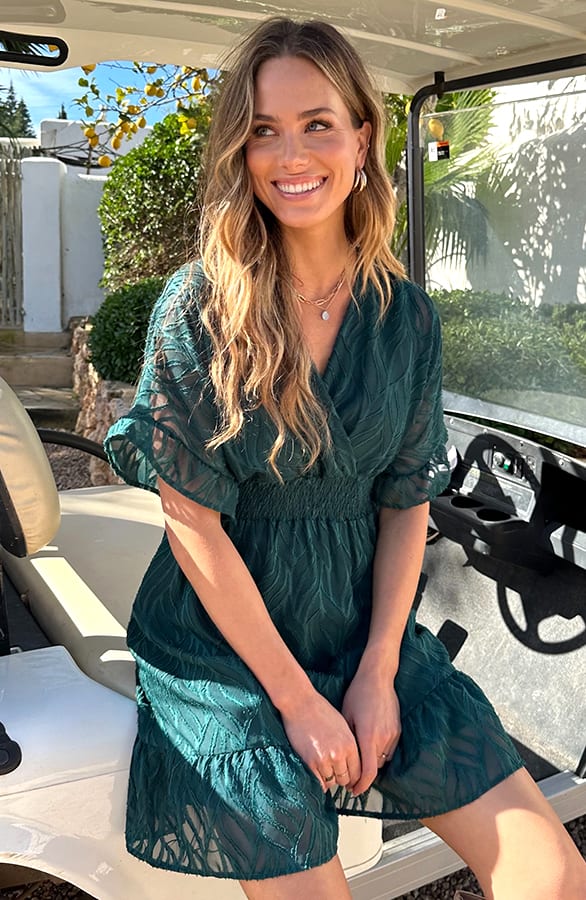 Premium Ruffle Dress Emerald – alle jurkjes — foto 6