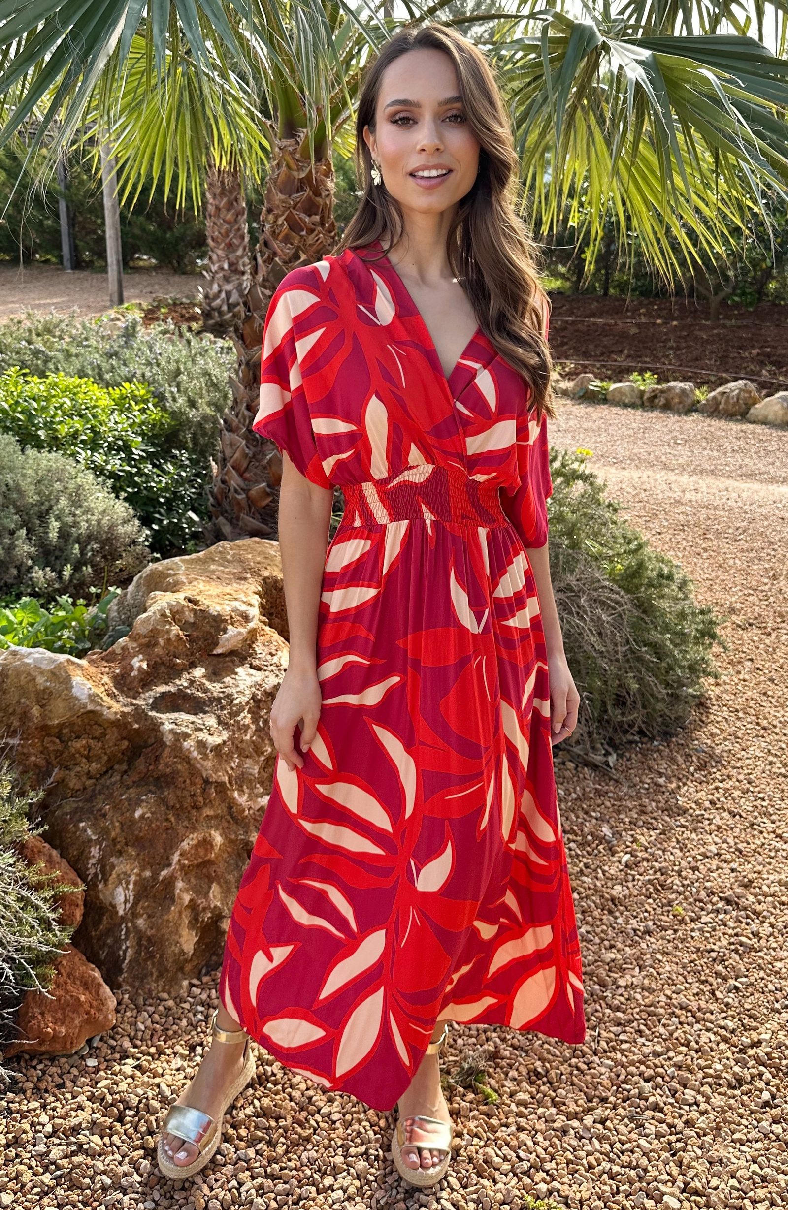 Print Maxi Dress Viscose Oranje – alle jurkjes — foto 4