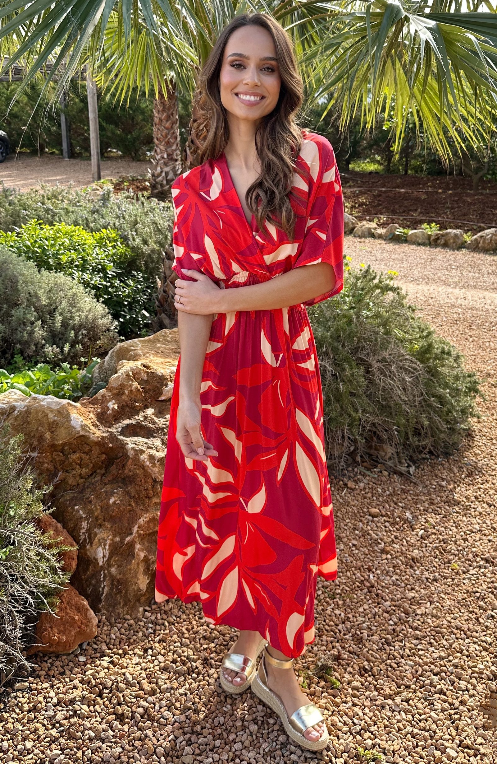 Print Maxi Dress Viscose Oranje – alle jurkjes — foto 5