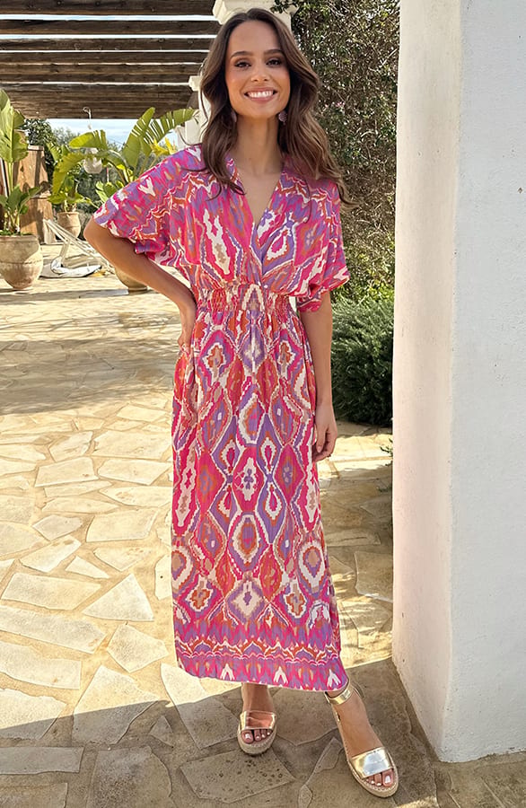 Printed Maxi Dress Roze Lila – alle jurkjes — foto 7