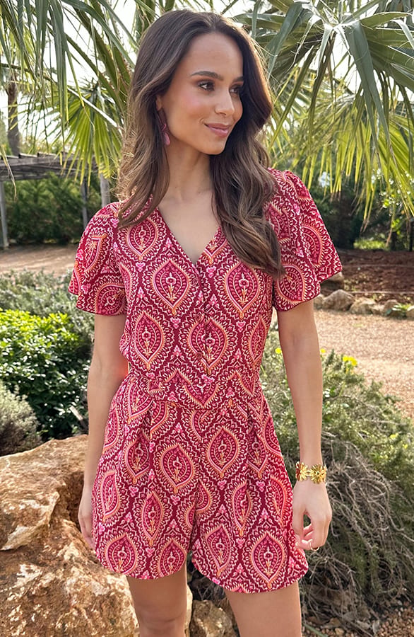 Printed Playsuit Koraal