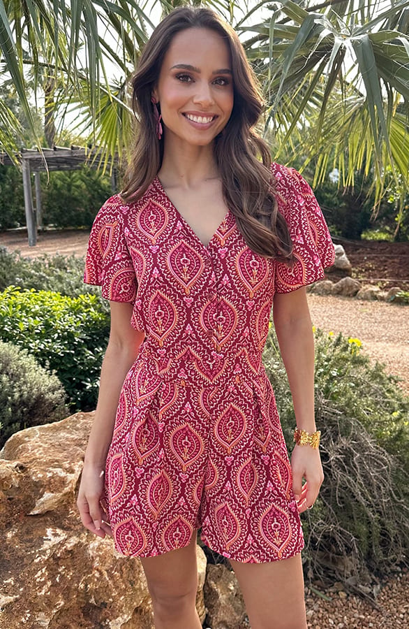 Printed Playsuit Koraal – jumpsuits & playsuits — foto 4