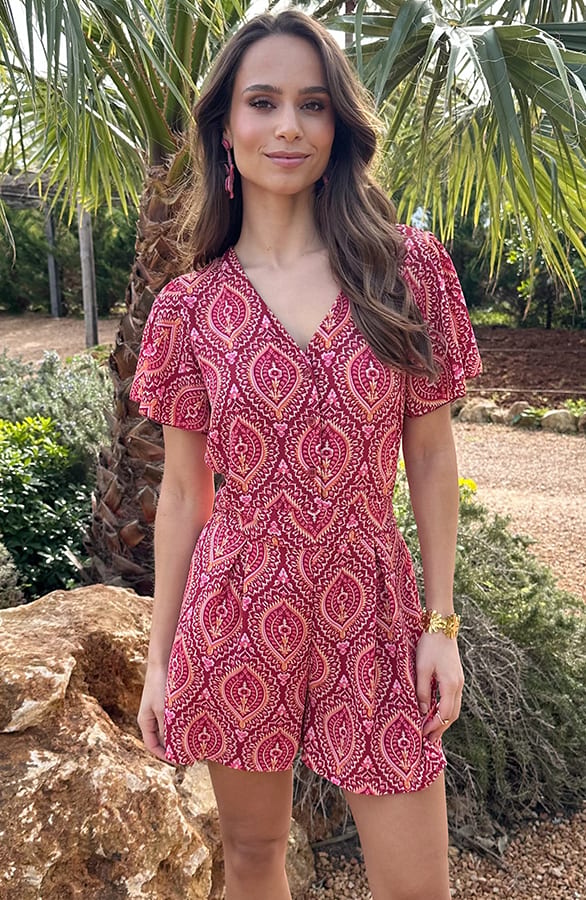 Printed Playsuit Koraal – jumpsuits & playsuits — foto 2