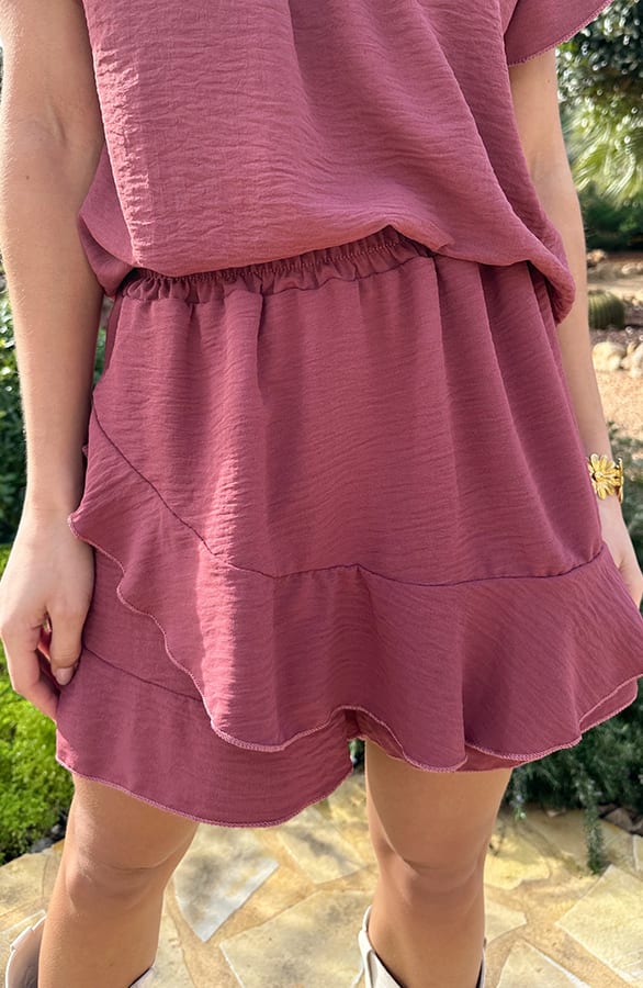 Ruffle Skort Dust Roze – shorts