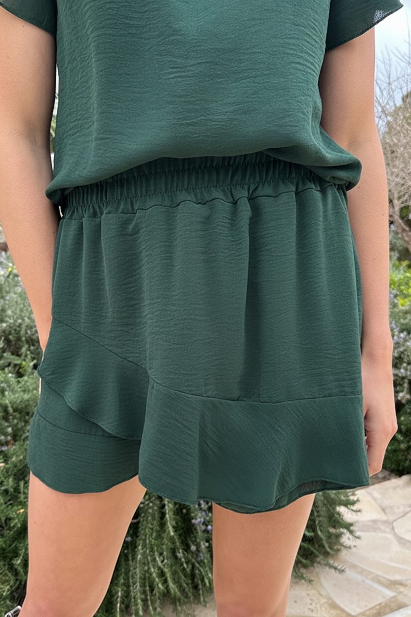 Ruffle Skort Emerald – shorts