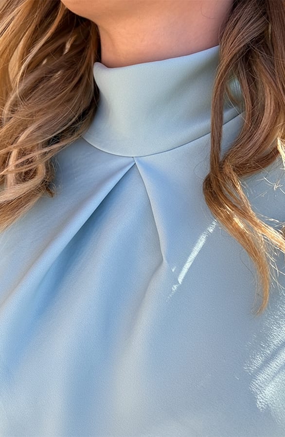 Satijnen Col top Blauw – shirts & tops — foto 5