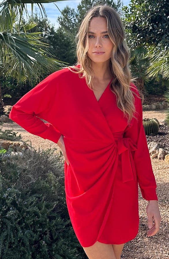Scuba Wrap Dress Rood – alle jurkjes — foto 7