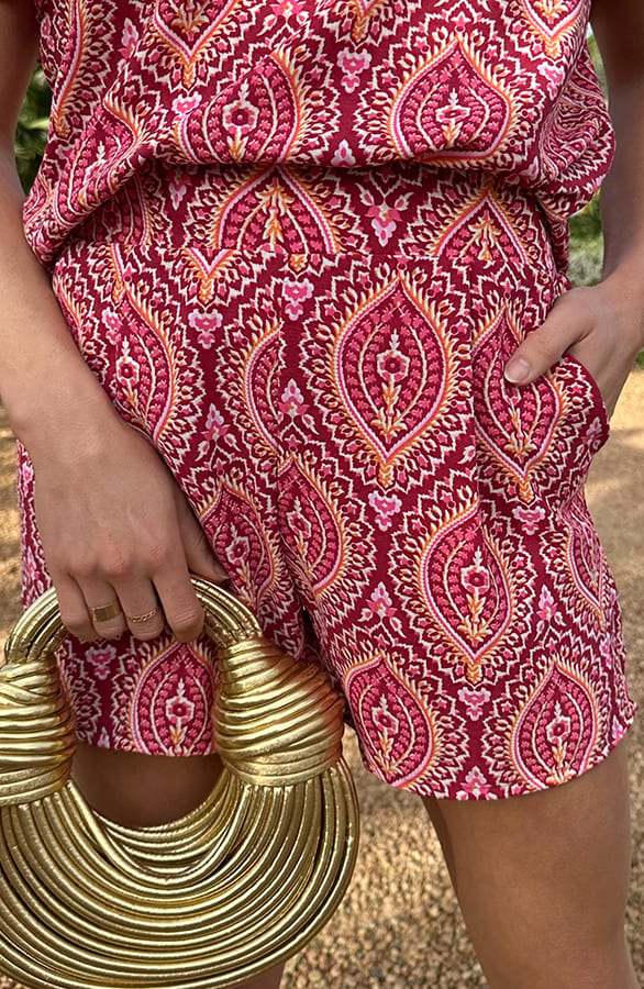 Short Lilly Print Rosso