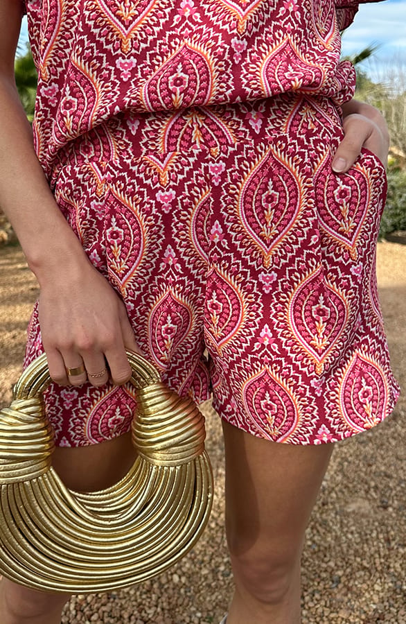 Short Lilly Print Rosso – shorts — foto 4