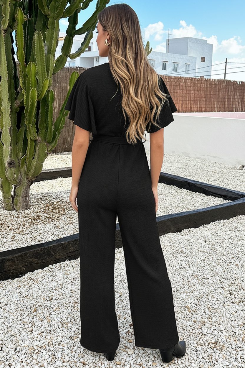 Smocked Jumpsuit Eveline Zwart – jumpsuits & playsuits — foto 3