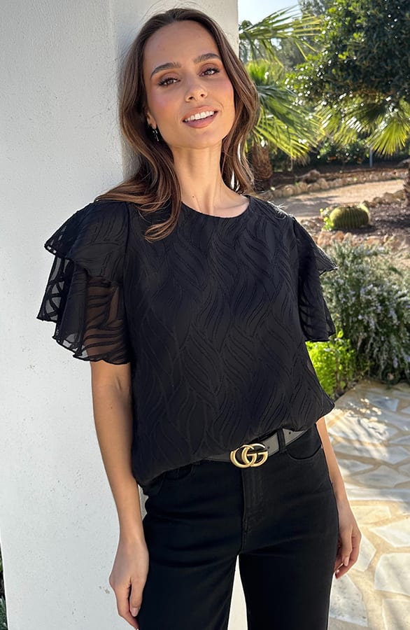 Soft Layers Ruffle Top Black – shirts & tops — foto 5