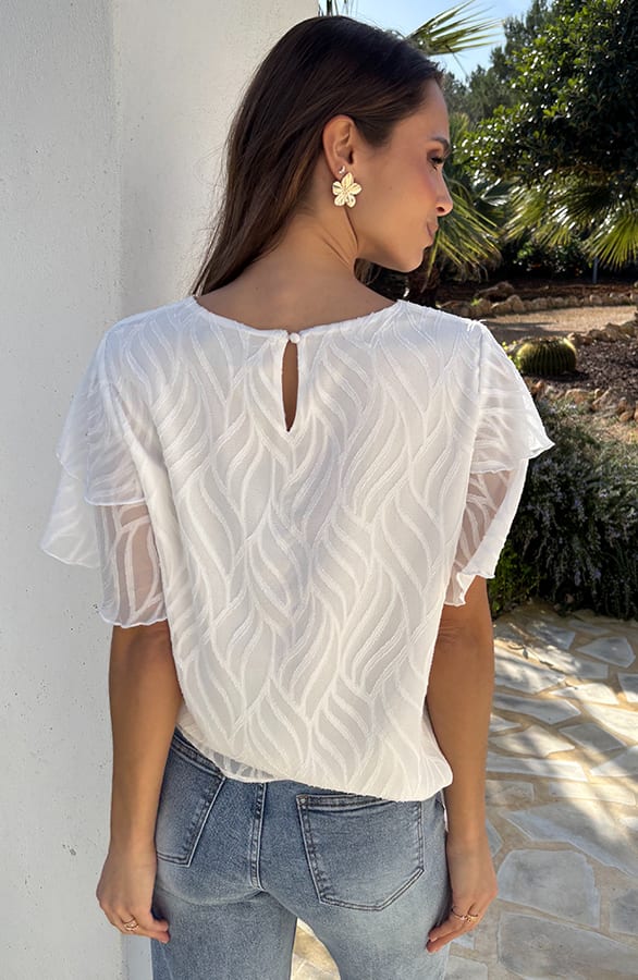 Soft Layers Ruffle Top Ecru – shirts & tops — foto 4