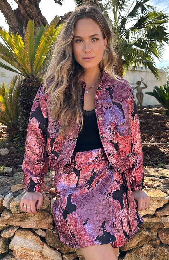 Statement Bomberjacket Lurex Jacquard Roze – blazers — foto 2