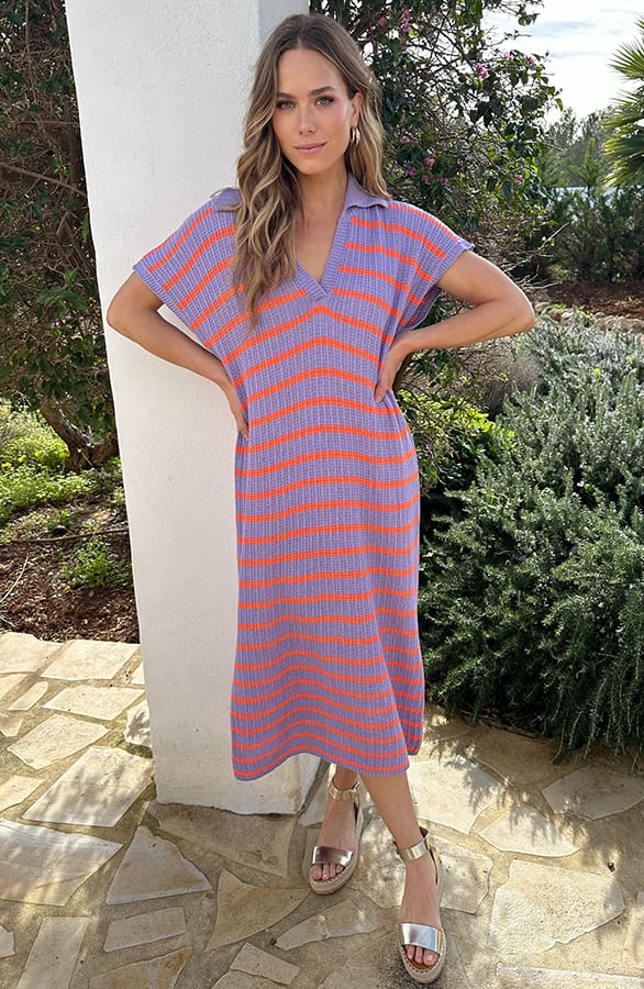 Striped Maxi Dress Lila – alle jurkjes — foto 5