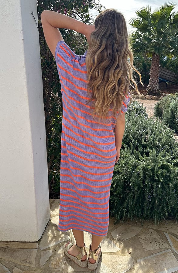 Striped Maxi Dress Lila – alle jurkjes — foto 3