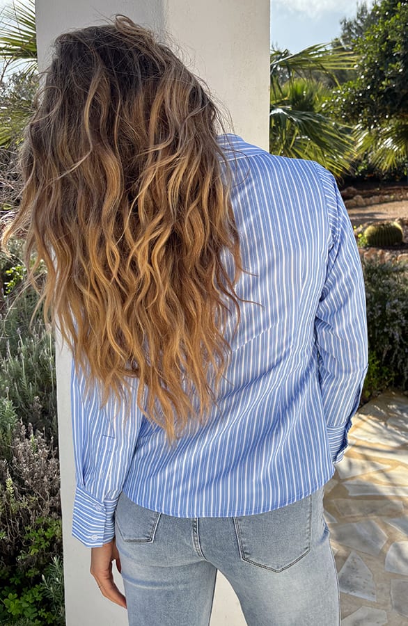 Striped Taille Blouse Blauw – shirts & tops — foto 3