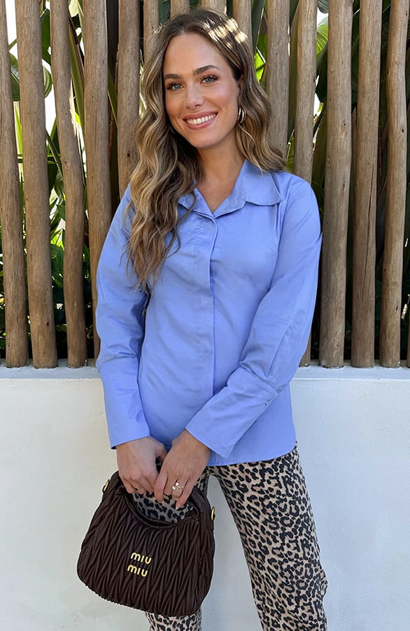 Tie Detail Blouse Baby Blue – kleding — foto 3