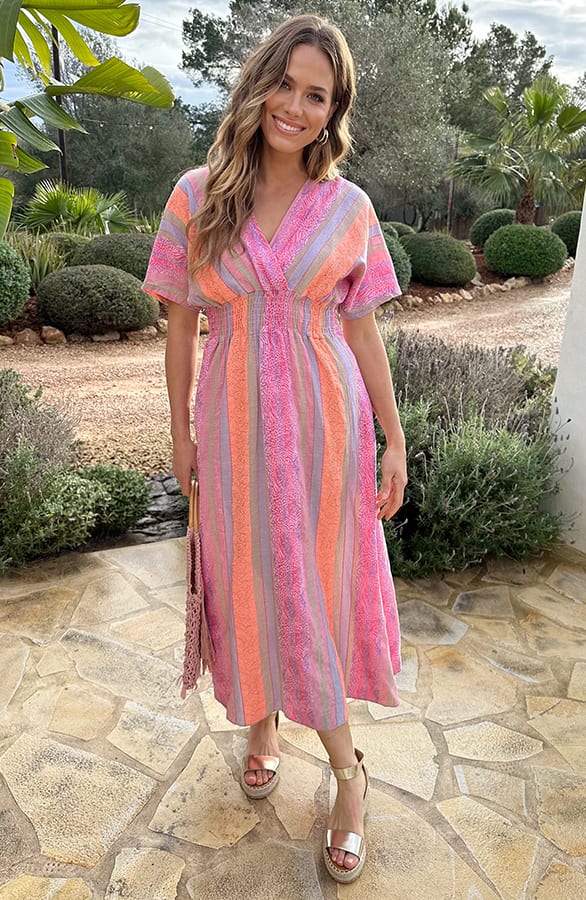 V-Hals Maxi Print Jurk Anouk Kelim Print – alle jurkjes — foto 8