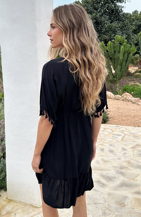 V-hals Lurex Jurk Maris Zwart – alle jurkjes — foto 6