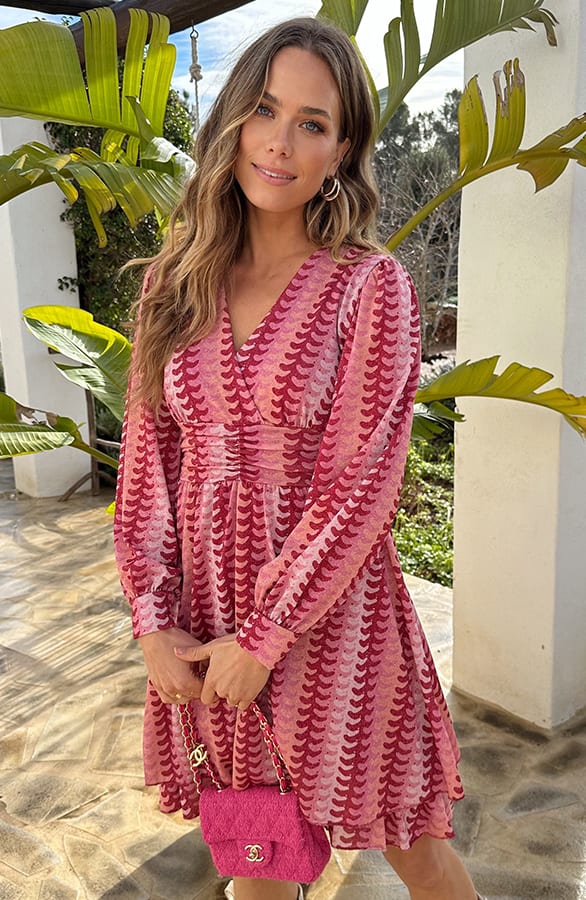 Waistband Dress Print Roze Rood – alle jurkjes — foto 4